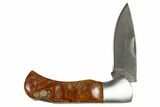 Pocket Knife With Noreena Jasper Inlays - Hand-Crafted In Utah #327581-1